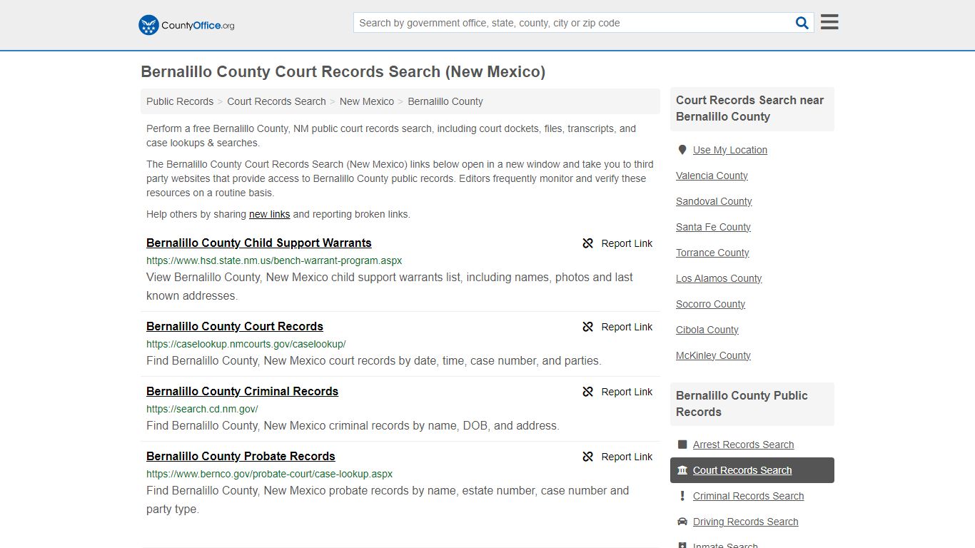 Court Records Search - Bernalillo County, NM (Adoptions, Criminal ...